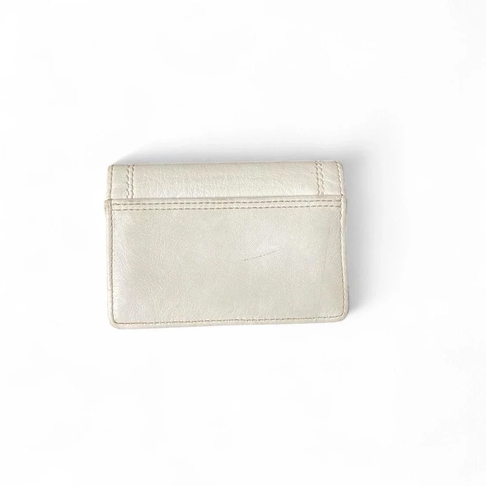 Coach Women's Leather Wallet Card Holder Purse Small Cream And Brown